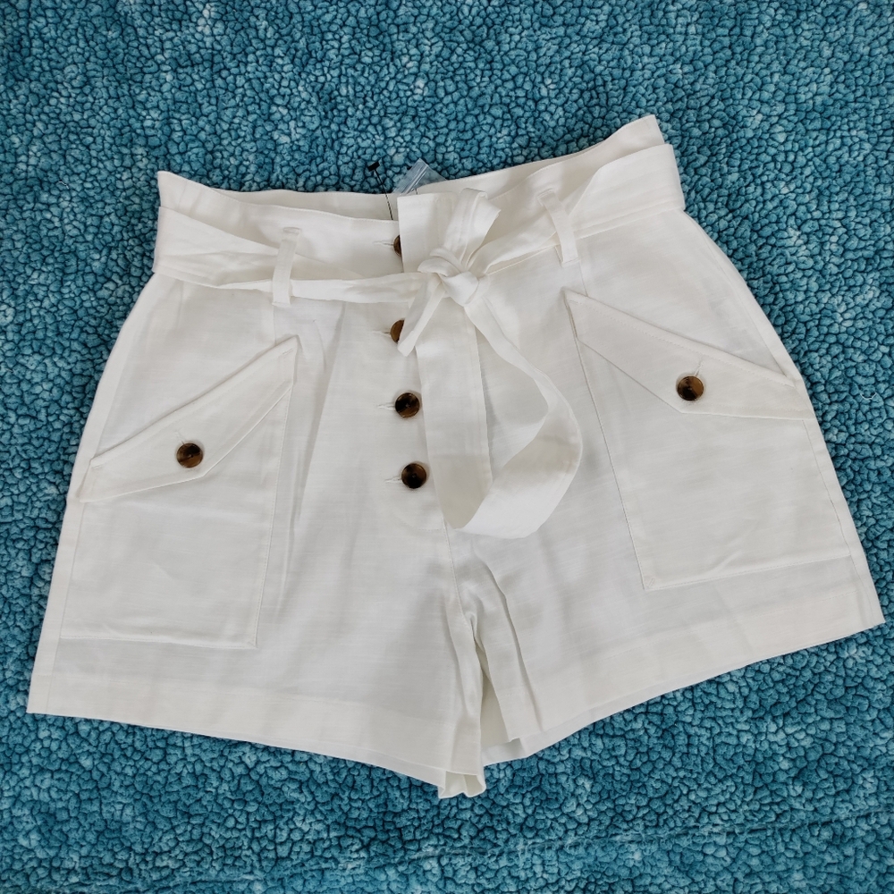 Rails Jasper Cream Linen Blend Size 10 Summer Shorts